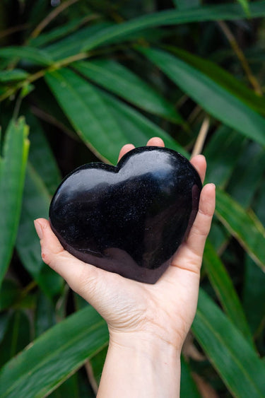 Black Tourmaline Polished Heart